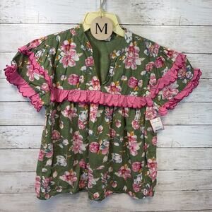 THML Elodie Ruffle Trim Floral Print Top